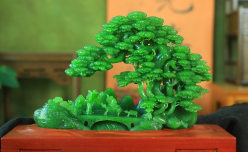 作品：碧玉·春山牧歌·摆件