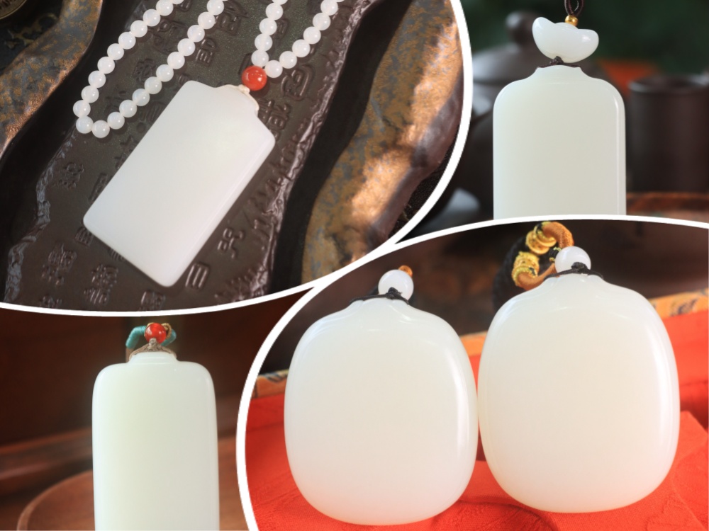 和田玉专属定制-羊脂白玉平安无事牌新品赏析